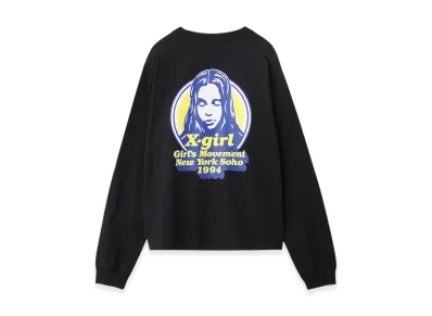 X-Girl Message And Face Circle Logo L/S Tee "Black"