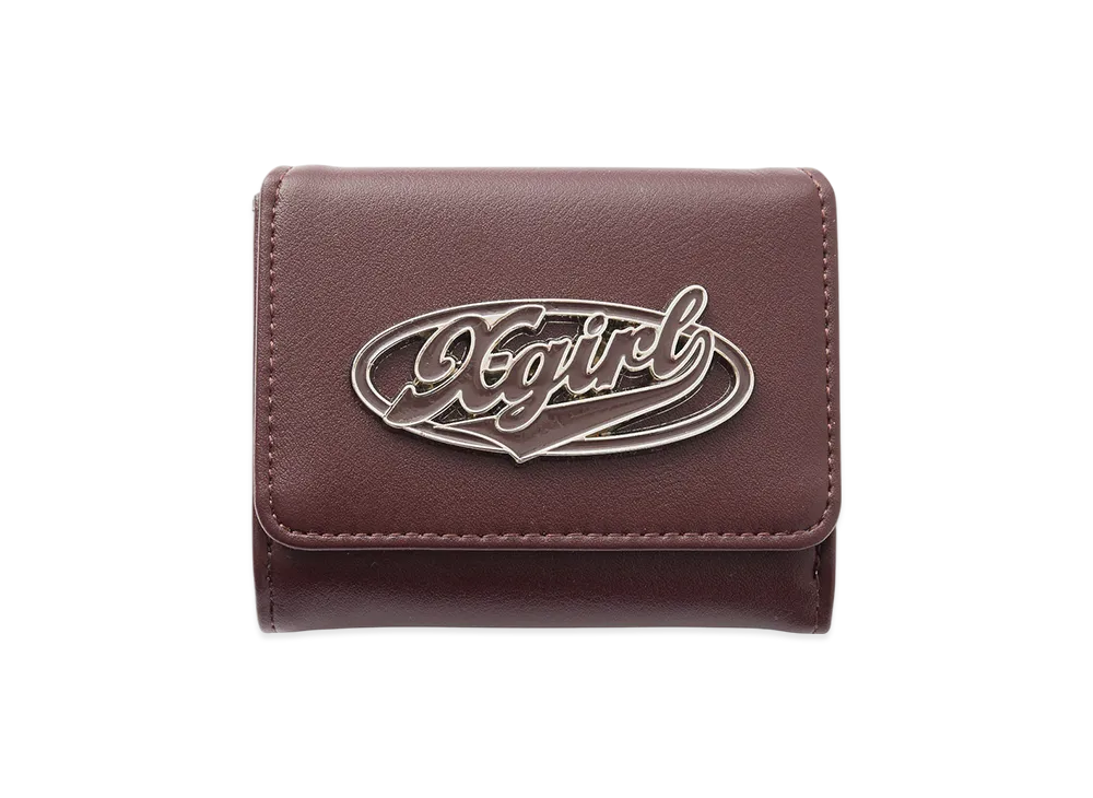 X-Girl Color Oval Logo Buckle Mini Wallet "Burgundy"