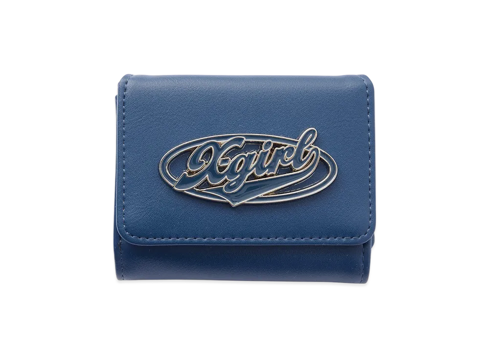 X-Girl Color Oval Logo Buckle Mini Wallet "Navy"
