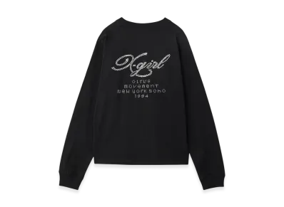 X-Girl Rhinestone Combination Logo L/S Tee "Black"