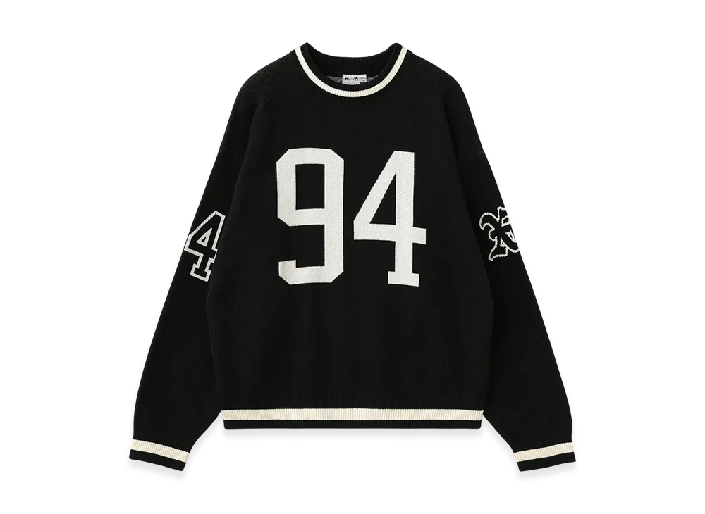X-Girl Numbering Jacquard Knit Top "Black"