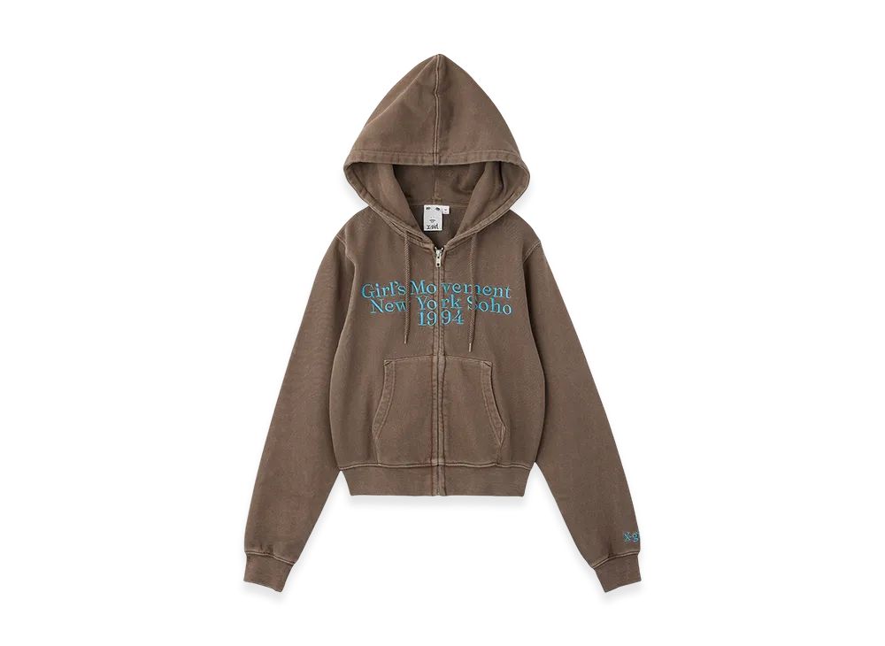 X-Girl Color Scheme Compact Zip Up Hoodie "Brown"