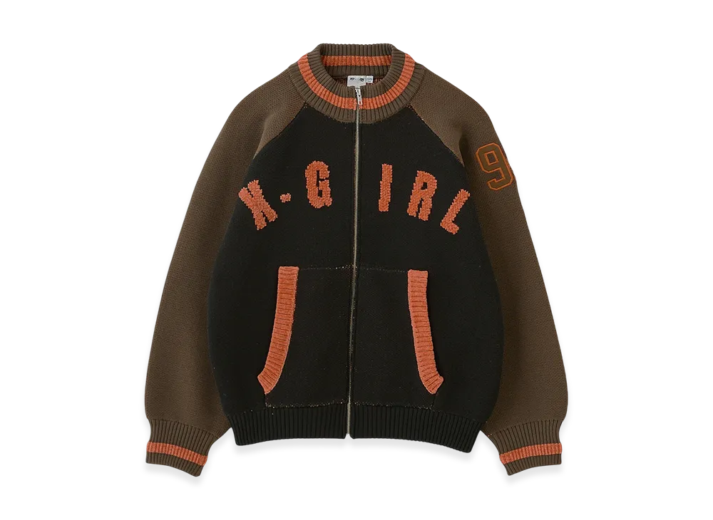X-Girl Stadium Knit Jacket "Brown"