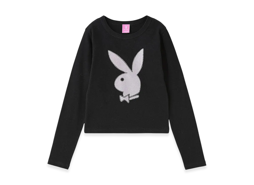 X-Girl x Playboy L/S Baby Tee "Black"