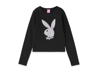 X-Girl x Playboy L/S Baby Tee "Black"