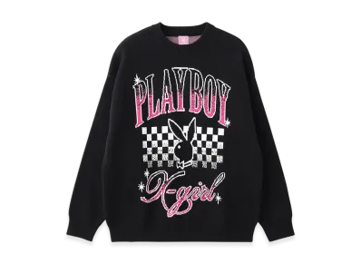 X-Girl x Playboy Jacquard Knit Top "Black"