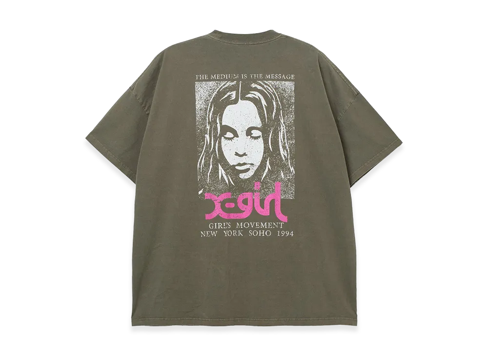 X-Girl Faded Face S/S Big Tee Dress "Olive"