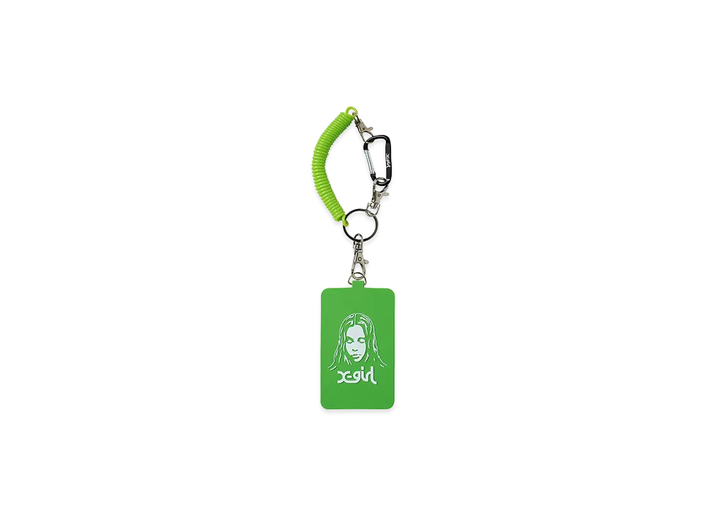X-Girl Women's Face Rubber Pass Case "Light Green"