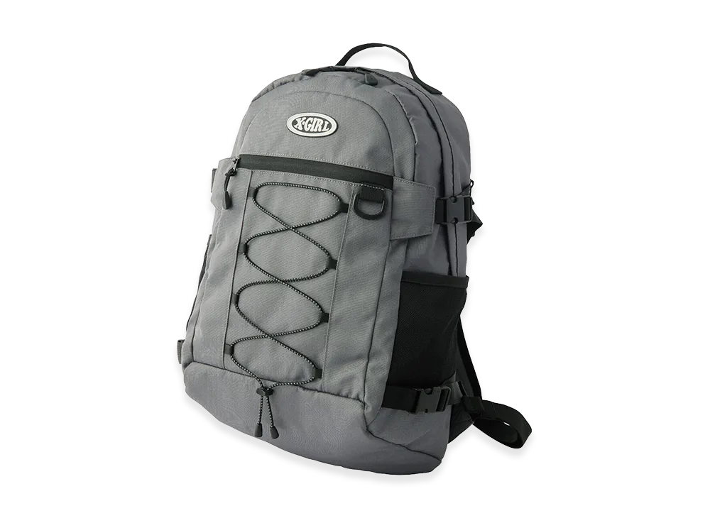 X-Girl Women's Oval Logo Bungee Cord Backpack "Grey"