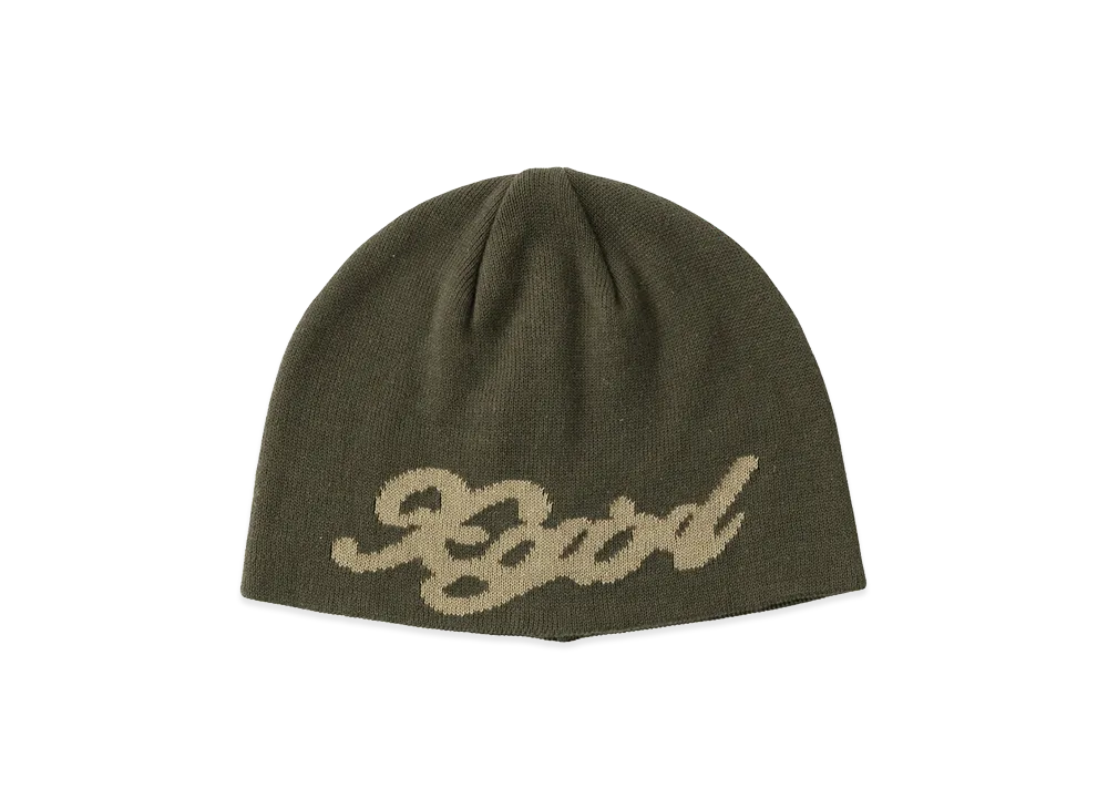 X-Girl Women's Script Logo Jacquard Beanie "Olive"
