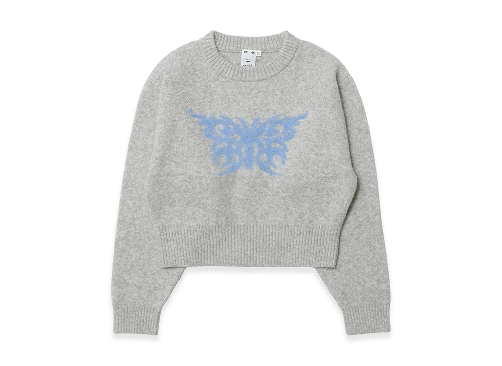 X-Girl Women's Tribal Butterfly Knit Top "Grey"
