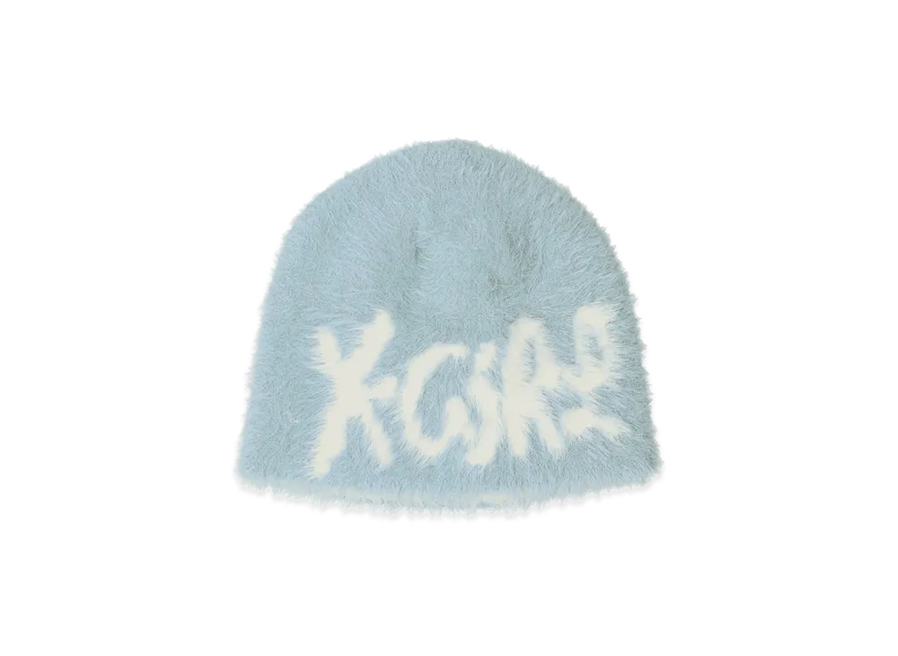X-Girl Women's Signature Logo Shaggy Beanie "Light Blue"
