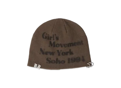 X-Girl Women's Charm Accent Printed Beanie "Brown"