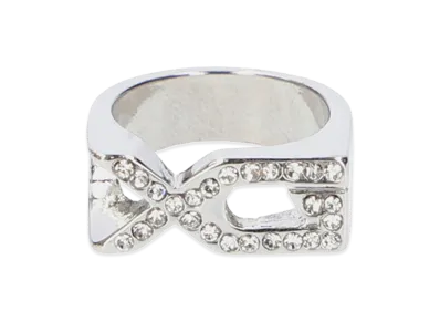 X-Girl Women's Xg Emblem Rhinestone Ring "Silver"