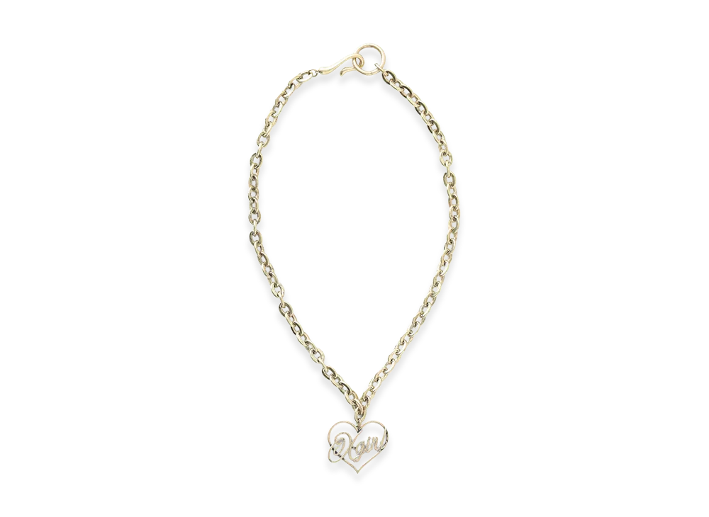 X-Girl Women's Heart Script Logo Chain Necklace "Gold"