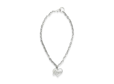 X-Girl Women's Heart Script Logo Chain Necklace "Silver"
