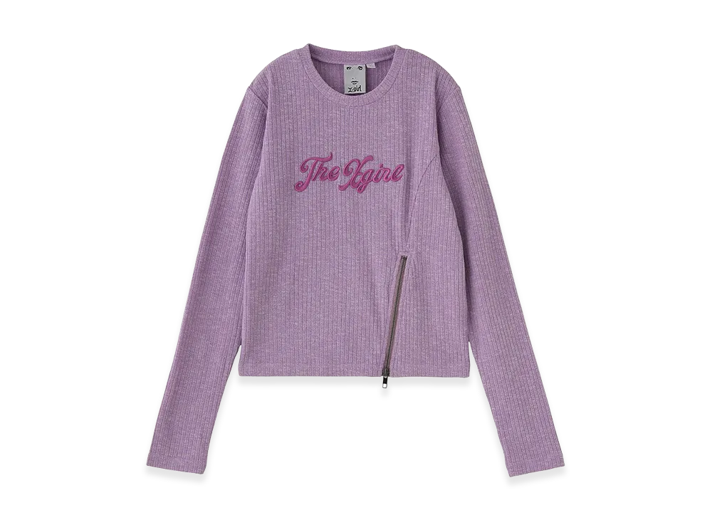 X-Girl Women's Zip Hem Compact Ribbed Top "Pink"