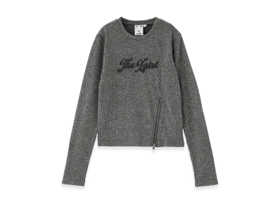 X-Girl Women's Zip Hem Compact Ribbed Top "Black"