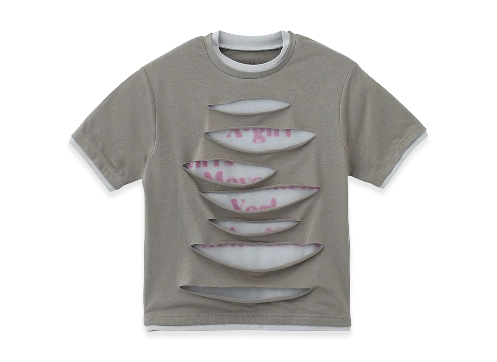 X-Girl Women's Distressed S/S Baby Tee "Beige"