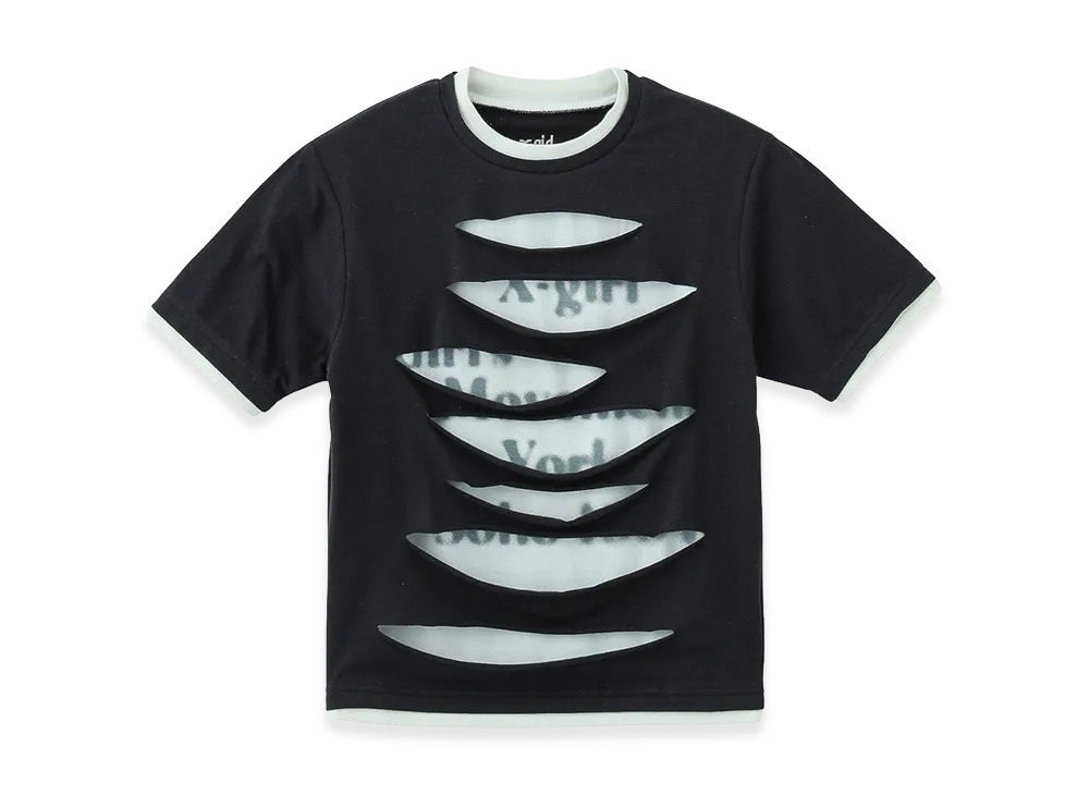 X-Girl Women's Distressed S/S Baby Tee "Black"