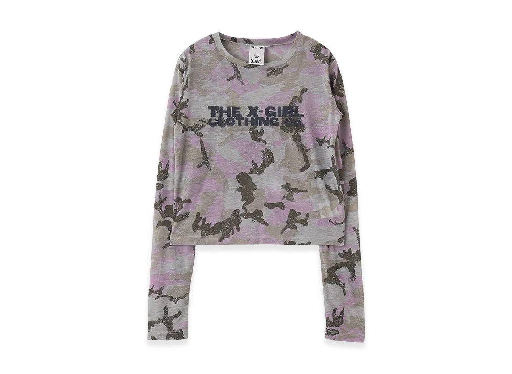 X-Girl Women's Faded Camo Sheer L/S Top "Pink"