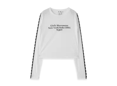 X-Girl Women's Star Striped Sleeve Sheer L/S Top "White"