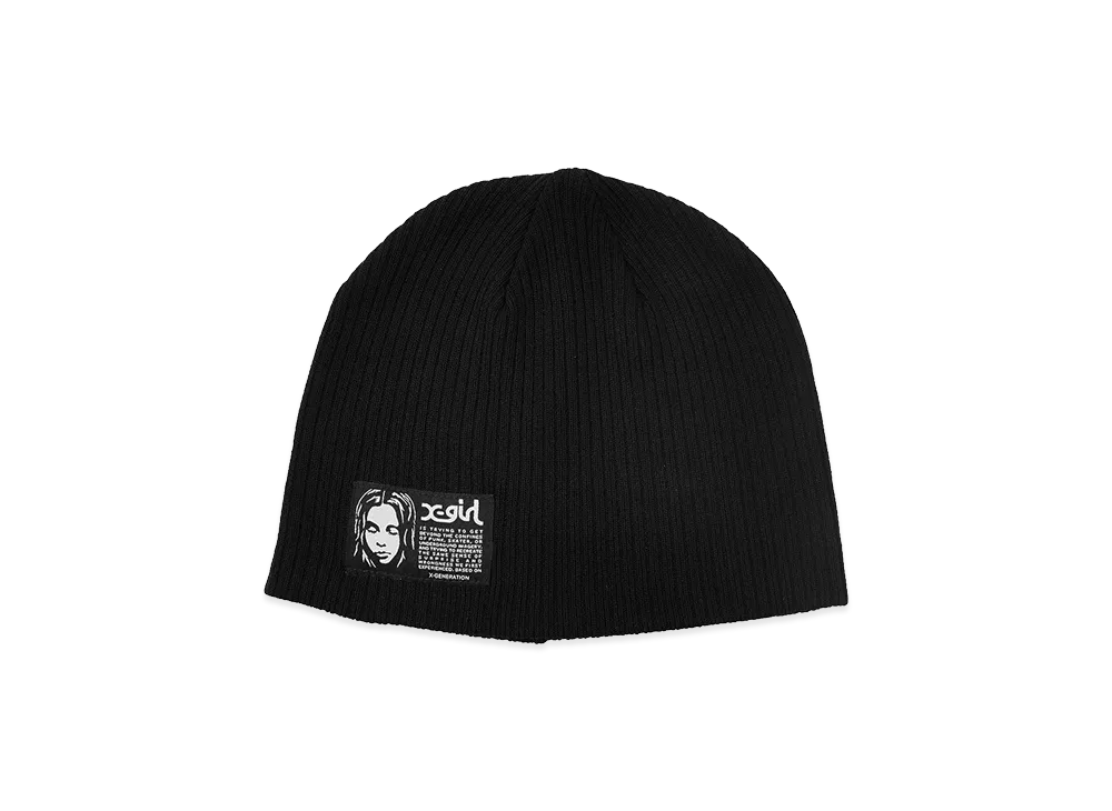 X-Girl Women's Face Label Beanie "Black"