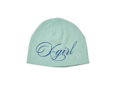 X-Girl Women's Spray Logo And Studded Beanie "Light Blue"