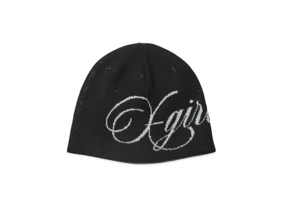 X-Girl Women's Logo And Hazy Pattern Reversible Beanie "Black"