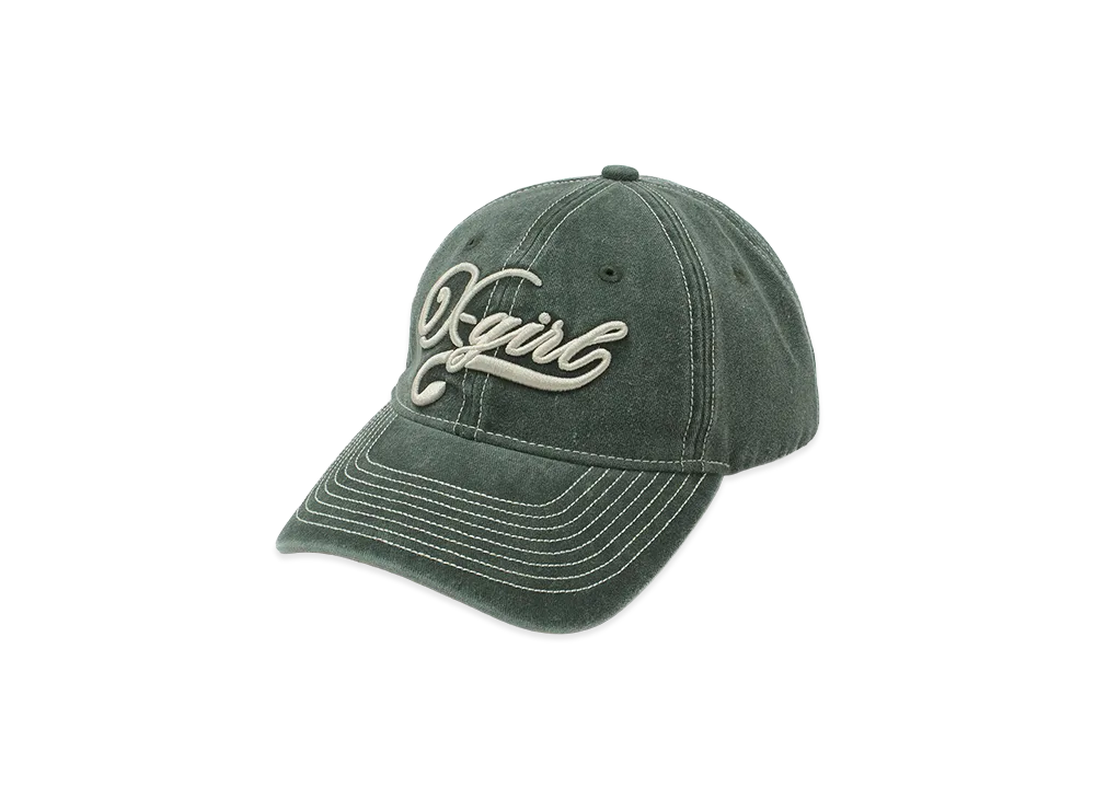X-Girl Women's Bicolor Stitch Faded 6Panel Cap "Olive"