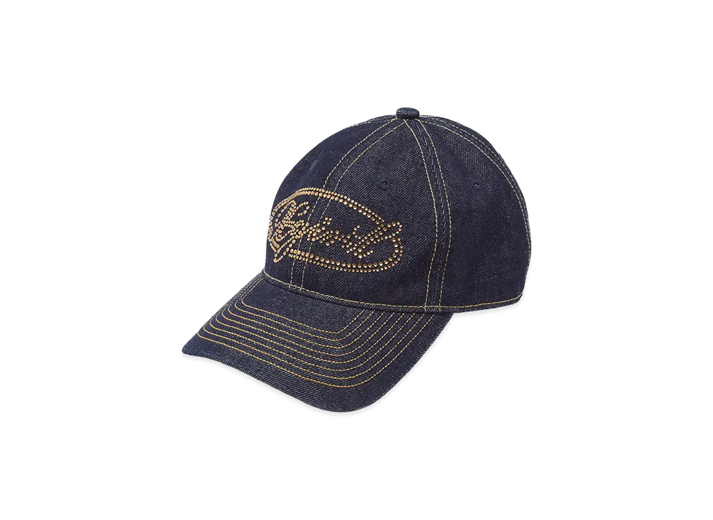 X-Girl Women's Rhinestone Oval Logo 6Panel Denim Cap "Indigo"