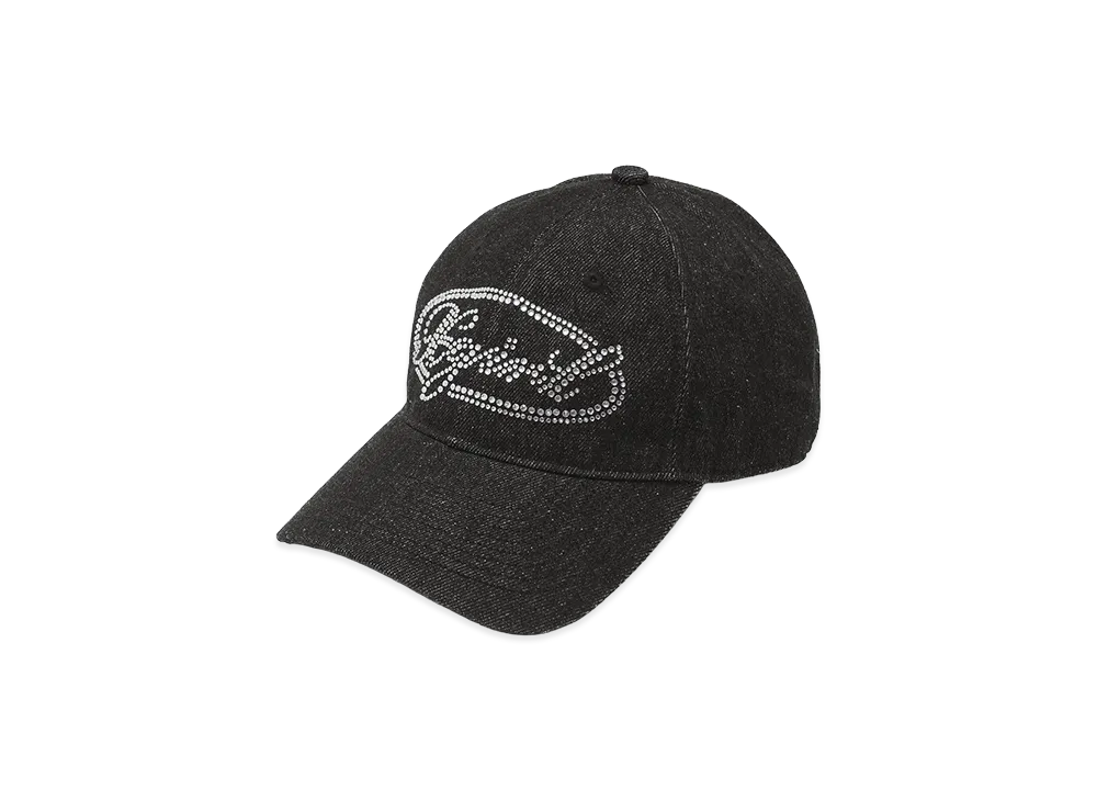 X-Girl Women's Rhinestone Oval Logo 6Panel Denim Cap "Black"