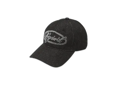 X-Girl Women's Rhinestone Oval Logo 6Panel Denim Cap "Black"