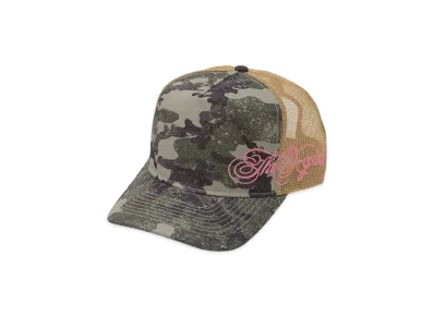 X-Girl Women's Side Script Logo Trucker Cap "Camo"