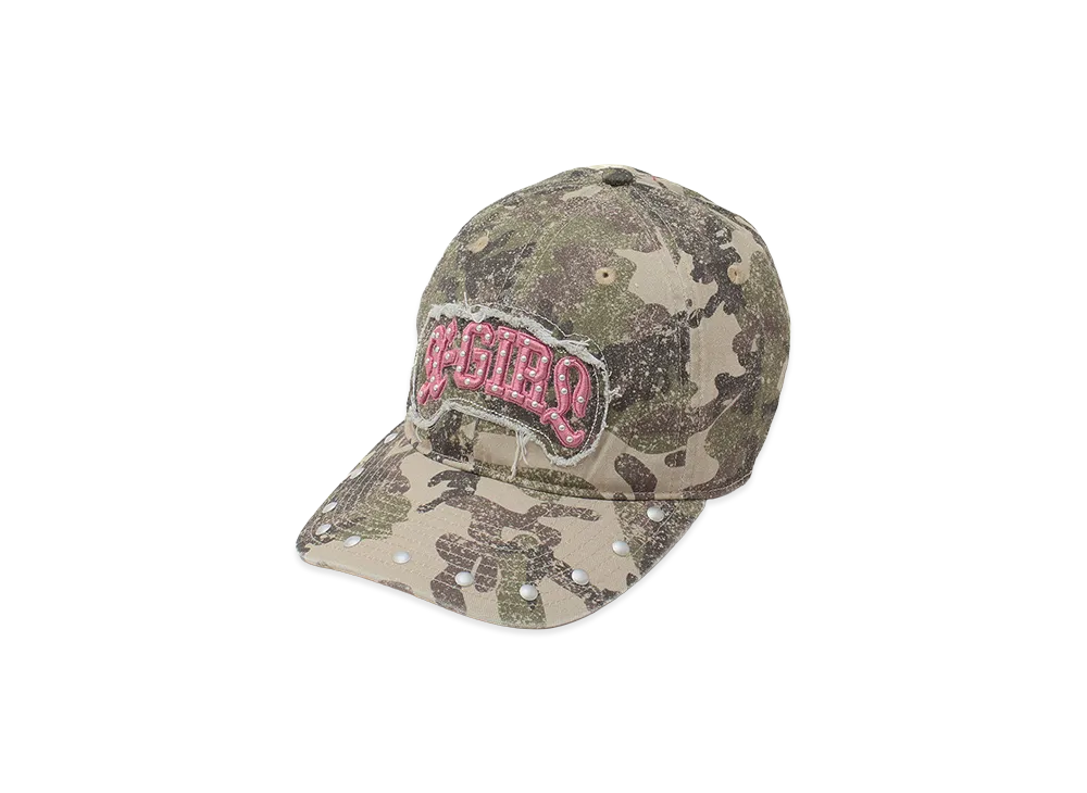 X-Girl Women's Studded Logo Patch 6Panel Cap "Camo"