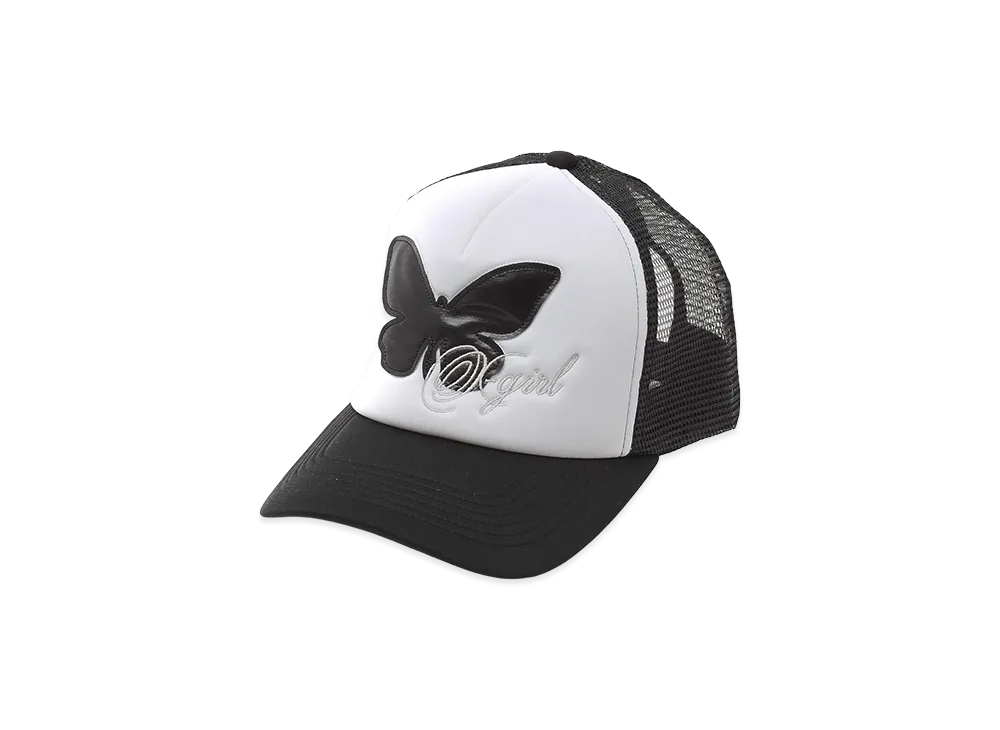 X-Girl Women's Butterfly Patch Trucker Cap "Black"