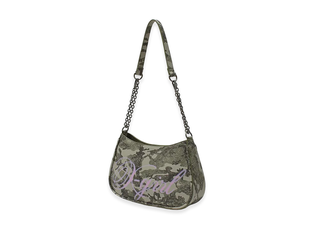 X-Girl Women's Spray Script Logo Shoulder Bag "Camo"
