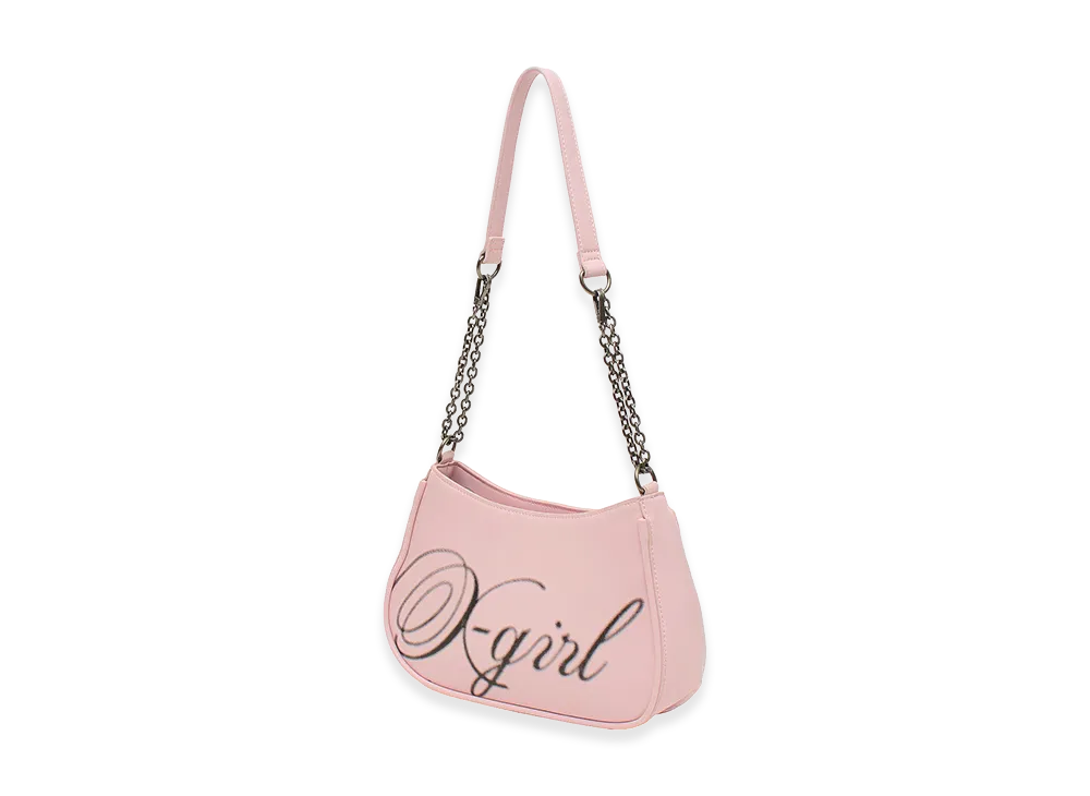 X-Girl Women's Spray Script Logo Shoulder Bag "Pink"