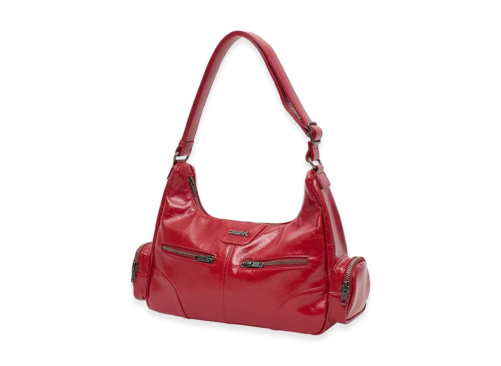 X-Girl Women's Double Zip Faux Leather Bag "Red"