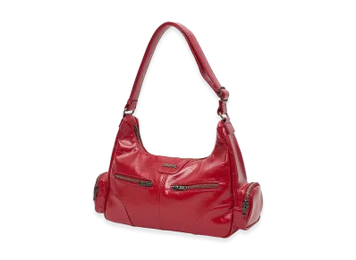 X-Girl Women's Double Zip Faux Leather Bag "Red"