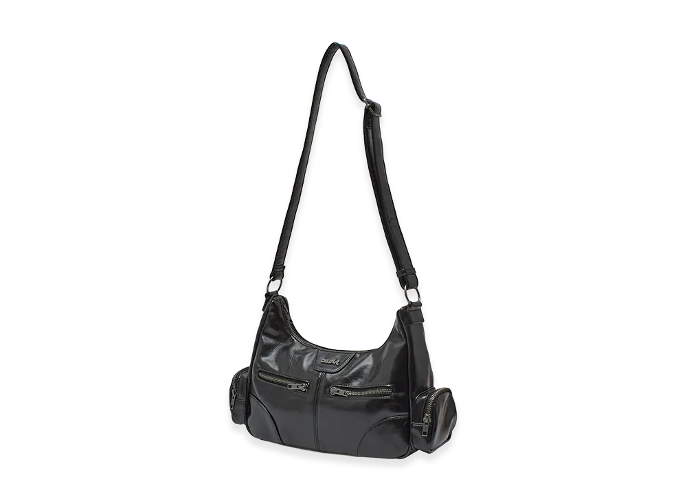 X-Girl Women's Double Zip Faux Leather Bag "Black"