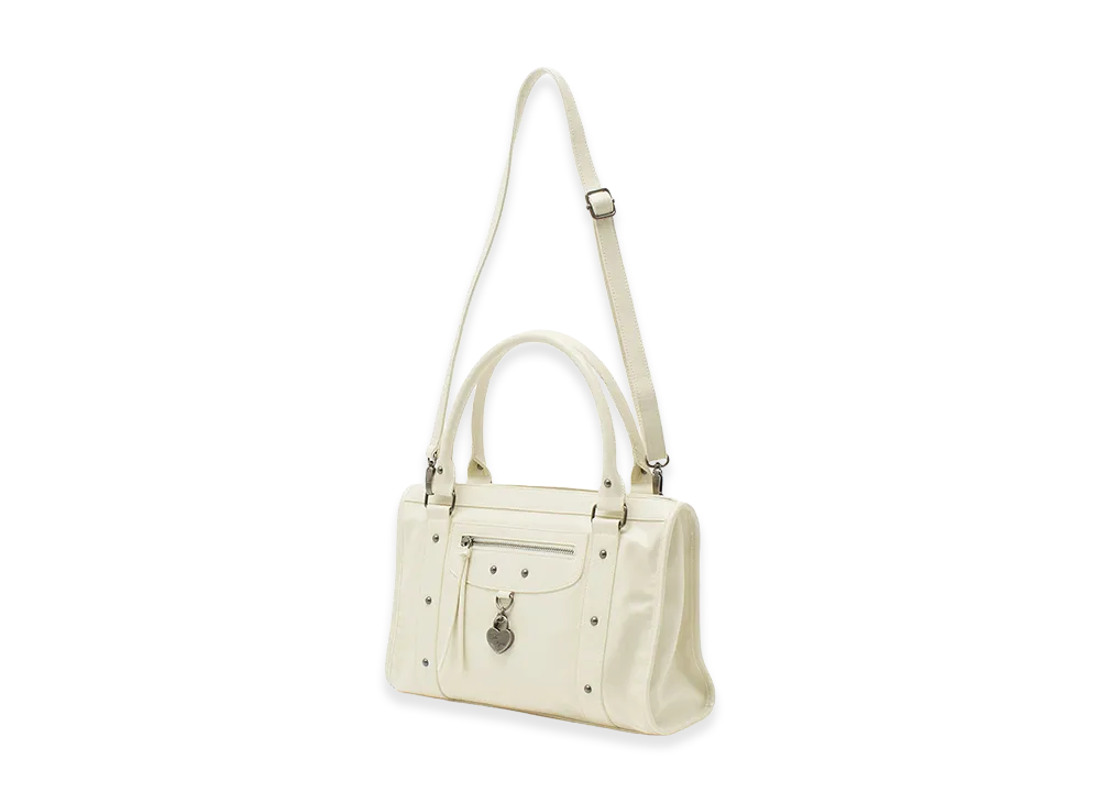 X-Girl Women's Heart Padlock Faux Leather 2Way Bag "White"