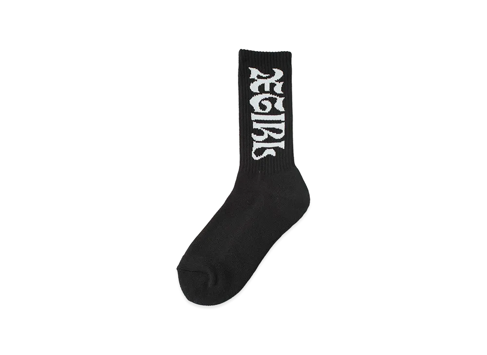 X-Girl Women's Wide Gothic Logo Jacquard Socks "Black"