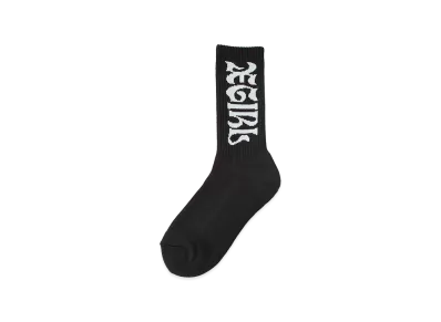 X-Girl Women's Wide Gothic Logo Jacquard Socks "Black"