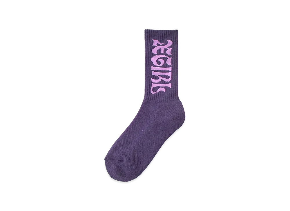 X-Girl Women's Wide Gothic Logo Jacquard Socks "Purple"