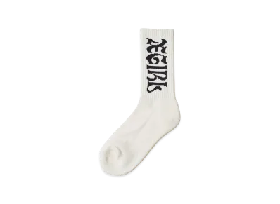 X-Girl Women's Wide Gothic Logo Jacquard Socks "White"