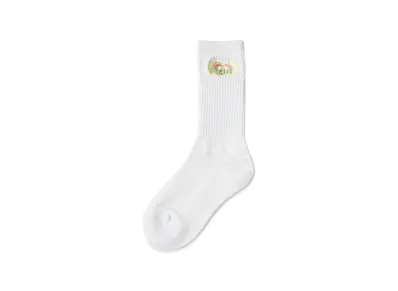 X-Girl Women's Heart And Wing Embroidered Socks "White"