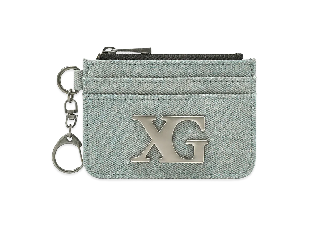 X-Girl Women's Xg Emblem Clasp Card Case "Light Indigo"