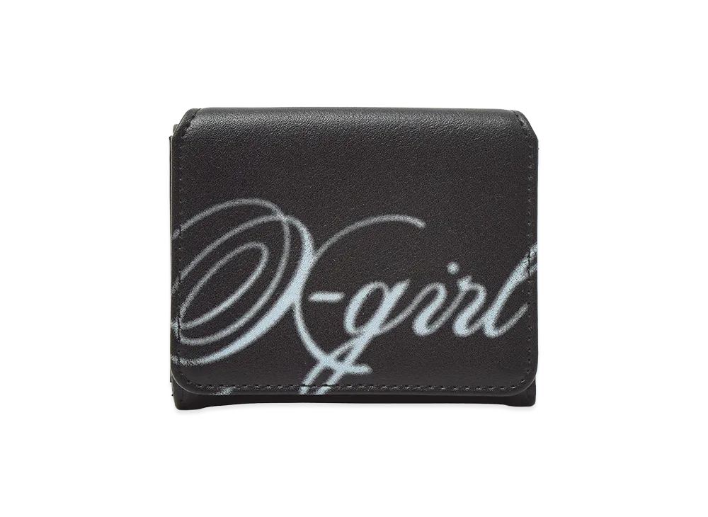 X-Girl Women's Spray Script Logo Mini Wallet "Black"