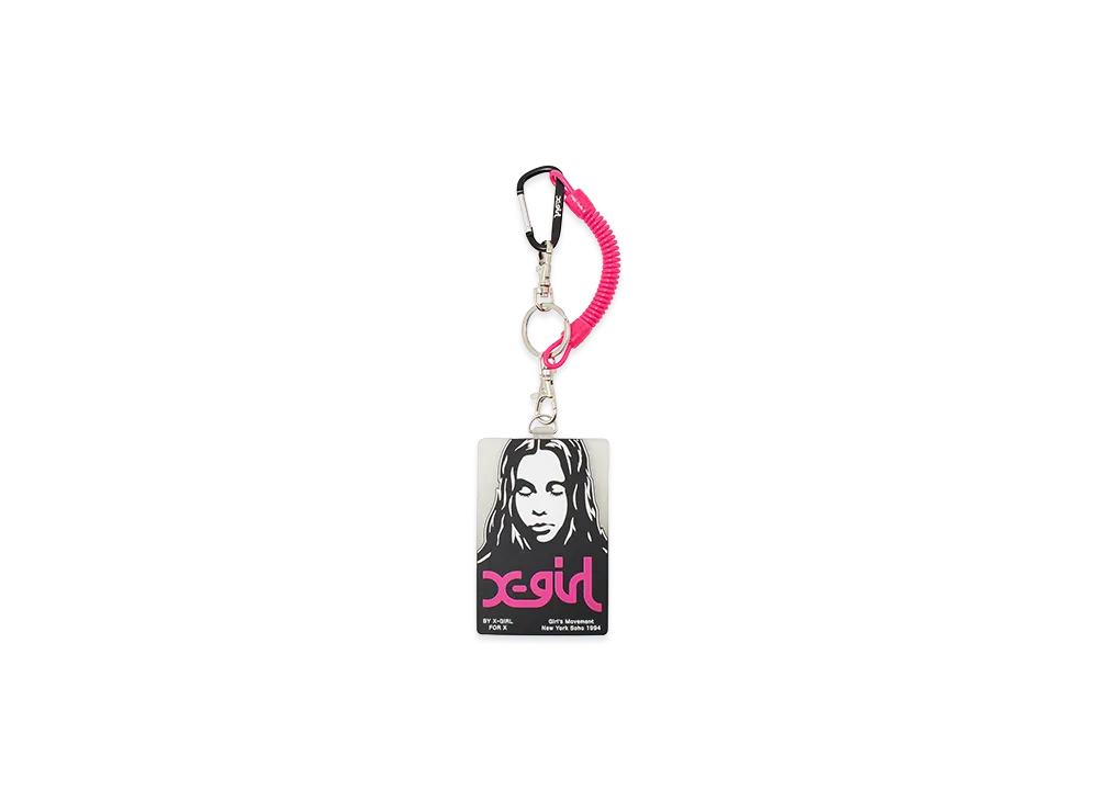 X-Girl Women's Face Poster Rubber Pass Case "Black"
